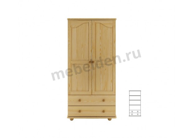 Двухстворчатый деревянный шкаф Витязь 114