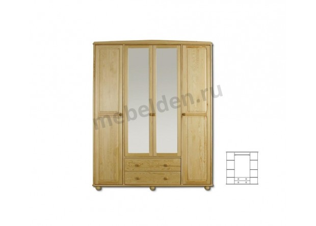 Четырехстворчатый деревянный шкаф Витязь 119