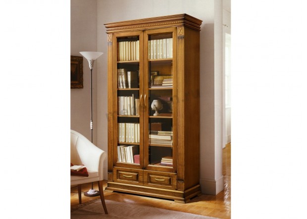Двухстворчатый деревянный книжный шкаф Верди-130